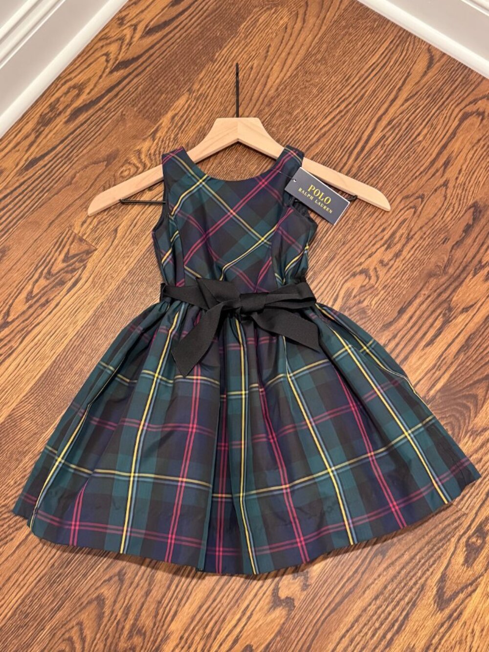 NWT Polo Ralph Lauren Holiday Plaid Taffeta Fit-and-Flare Dress Girls Size 5/5T